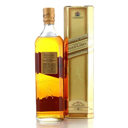 Johnnie Walker Gold Label 18 Year Old Blended Scotch Whisky Late 1990s Older Style Bottling