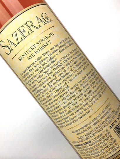 Sazerac 18 Year Old Kentucky Straight Rye Whiskey