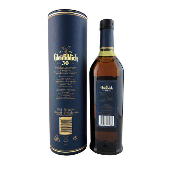 Glenfiddich 30 Year Old Discontinued Blue Label With Tube Single Malt Scotch Whisky